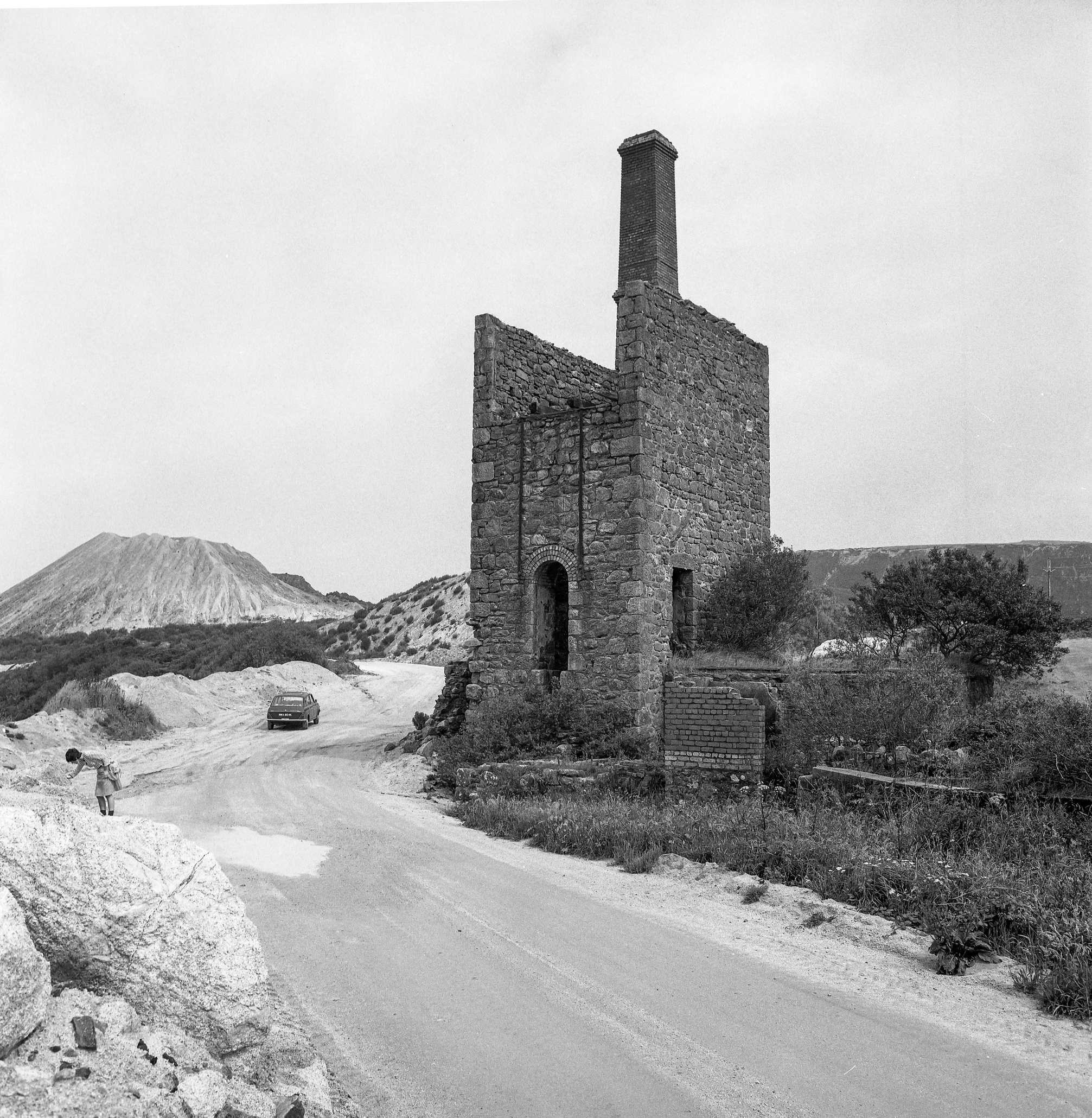 Higher Ninestones  engine house in clay district Aug 1980 demolished